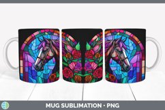 Stained Glass Horses Mug Wrap | Sublimation Coffee Cup Desig Product Image 3