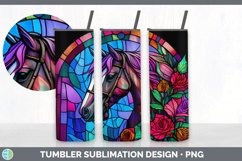 Stained Glass Horses Tumbler | Sublimation 20 oz Skinny Tumb Product Image 3