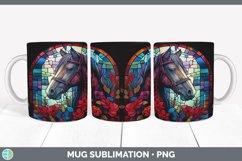 Stained Glass Horses Mug Wrap | Sublimation Coffee Cup Desig Product Image 4