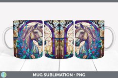 Stained Glass Horses Mug Wrap | Sublimation Coffee Cup Desig Product Image 5