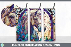 Stained Glass Horses Tumbler | Sublimation 20 oz Skinny Tumb Product Image 5