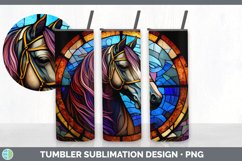 Stained Glass Horses Tumbler | Sublimation 20 oz Skinny Tumb Product Image 6