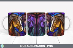 Stained Glass Horses Mug Wrap | Sublimation Coffee Cup Desig Product Image 7
