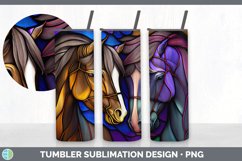 Stained Glass Horses Tumbler | Sublimation 20 oz Skinny Tumb Product Image 7