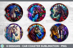 Stained Glass Horses Car Coaster | Sublimation Coaster Desig Product Image 2