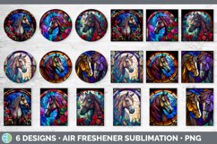 Stained Glass Horses Air Freshener | Sublimation Car Freshen Product Image 2
