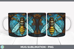 Stained Glass Bees Mug Wrap | Sublimation Coffee Cup Designs Product Image 2