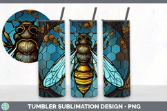 Stained Glass Bees Tumbler | Sublimation 20 oz Skinny Tumble Product Image 2