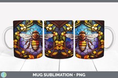 Stained Glass Bees Mug Wrap | Sublimation Coffee Cup Designs Product Image 3