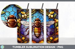 Stained Glass Bees Tumbler | Sublimation 20 oz Skinny Tumble Product Image 3