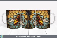 Stained Glass Bees Mug Wrap | Sublimation Coffee Cup Designs Product Image 4