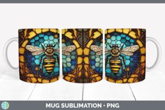 Stained Glass Bees Mug Wrap | Sublimation Coffee Cup Designs Product Image 5