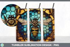 Stained Glass Bees Tumbler | Sublimation 20 oz Skinny Tumble Product Image 5
