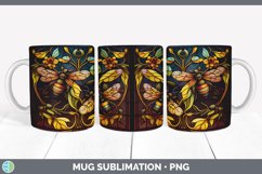 Stained Glass Bees Mug Wrap | Sublimation Coffee Cup Designs Product Image 6