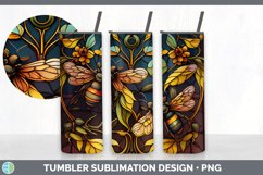 Stained Glass Bees Tumbler | Sublimation 20 oz Skinny Tumble Product Image 6