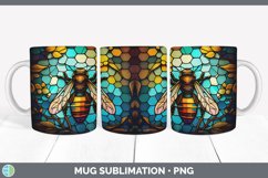 Stained Glass Bees Mug Wrap | Sublimation Coffee Cup Designs Product Image 7