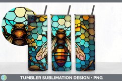 Stained Glass Bees Tumbler | Sublimation 20 oz Skinny Tumble Product Image 7