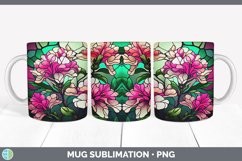Stained Glass Azalea Flowers Mug Wrap | Sublimation Coffee C Product Image 2