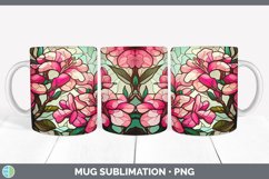 Stained Glass Azalea Flowers Mug Wrap | Sublimation Coffee C Product Image 4