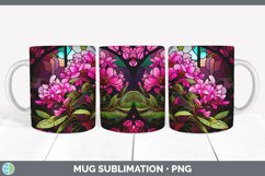 Stained Glass Azalea Flowers Mug Wrap | Sublimation Coffee C Product Image 6