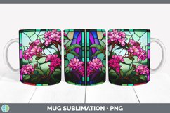 Stained Glass Azalea Flowers Mug Wrap | Sublimation Coffee C Product Image 7