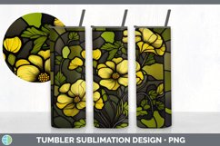 Stained Glass Buttercup Flowers Tumbler | Sublimation 20 oz Product Image 2