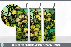 Stained Glass Buttercup Flowers Tumbler | Sublimation 20 oz Product Image 3