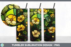 Stained Glass Buttercup Flowers Tumbler | Sublimation 20 oz Product Image 4