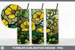 Stained Glass Buttercup Flowers Tumbler | Sublimation 20 oz Product Image 5