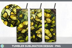 Stained Glass Buttercup Flowers Tumbler | Sublimation 20 oz Product Image 6