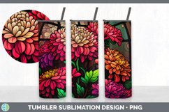 Stained Glass Chrysanthemum Flowers Tumbler | Sublimation 20 Product Image 2