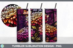 Stained Glass Chrysanthemum Flowers Tumbler | Sublimation 20 Product Image 3