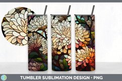 Stained Glass Chrysanthemum Flowers Tumbler | Sublimation 20 Product Image 4