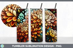 Stained Glass Chrysanthemum Flowers Tumbler | Sublimation 20 Product Image 6