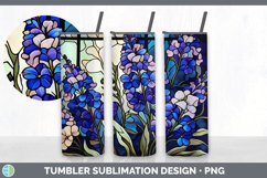 Stained Glass Delphinium Flowers Tumbler | Sublimation 20 oz Product Image 3