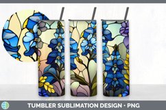 Stained Glass Delphinium Flowers Tumbler | Sublimation 20 oz Product Image 5