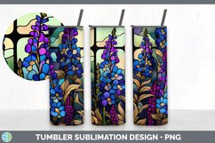 Stained Glass Delphinium Flowers Tumbler | Sublimation 20 oz Product Image 6