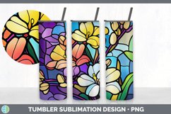 Stained Glass Freesia Flowers Tumbler | Sublimation 20 oz Sk Product Image 3