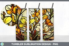 Stained Glass Freesia Flowers Tumbler | Sublimation 20 oz Sk Product Image 4