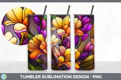 Stained Glass Freesia Flowers Tumbler | Sublimation 20 oz Sk Product Image 5