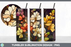 Stained Glass Freesia Flowers Tumbler | Sublimation 20 oz Sk Product Image 6