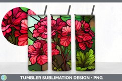 Stained Glass Geranium Flowers Tumbler | Sublimation 20 oz S Product Image 2