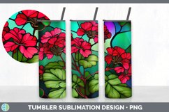 Stained Glass Geranium Flowers Tumbler | Sublimation 20 oz S Product Image 3