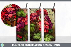 Stained Glass Geranium Flowers Tumbler | Sublimation 20 oz S Product Image 4