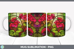 Stained Glass Geranium Flowers Mug Wrap | Sublimation Coffee Product Image 5