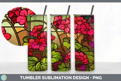 Stained Glass Geranium Flowers Tumbler | Sublimation 20 oz S Product Image 5
