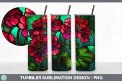 Stained Glass Geranium Flowers Tumbler | Sublimation 20 oz S Product Image 6