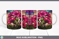 Stained Glass Geranium Flowers Mug Wrap | Sublimation Coffee Product Image 7