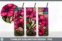Stained Glass Geranium Flowers Tumbler | Sublimation 20 oz S Product Image 7