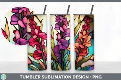 Stained Glass Gladiolus Flowers Tumbler | Sublimation 20 oz Product Image 5